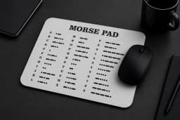 Morse Code Mouse Pad — Full Alphabet & Numbers Reference Chart | Ham Radio Gift | Desk Accessory | Office Decor