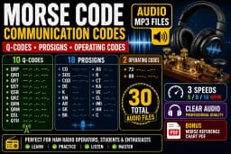 Morse Code Audio MP3 Files | Q-Codes, Prosigns, Operating Codes (Digital Download)