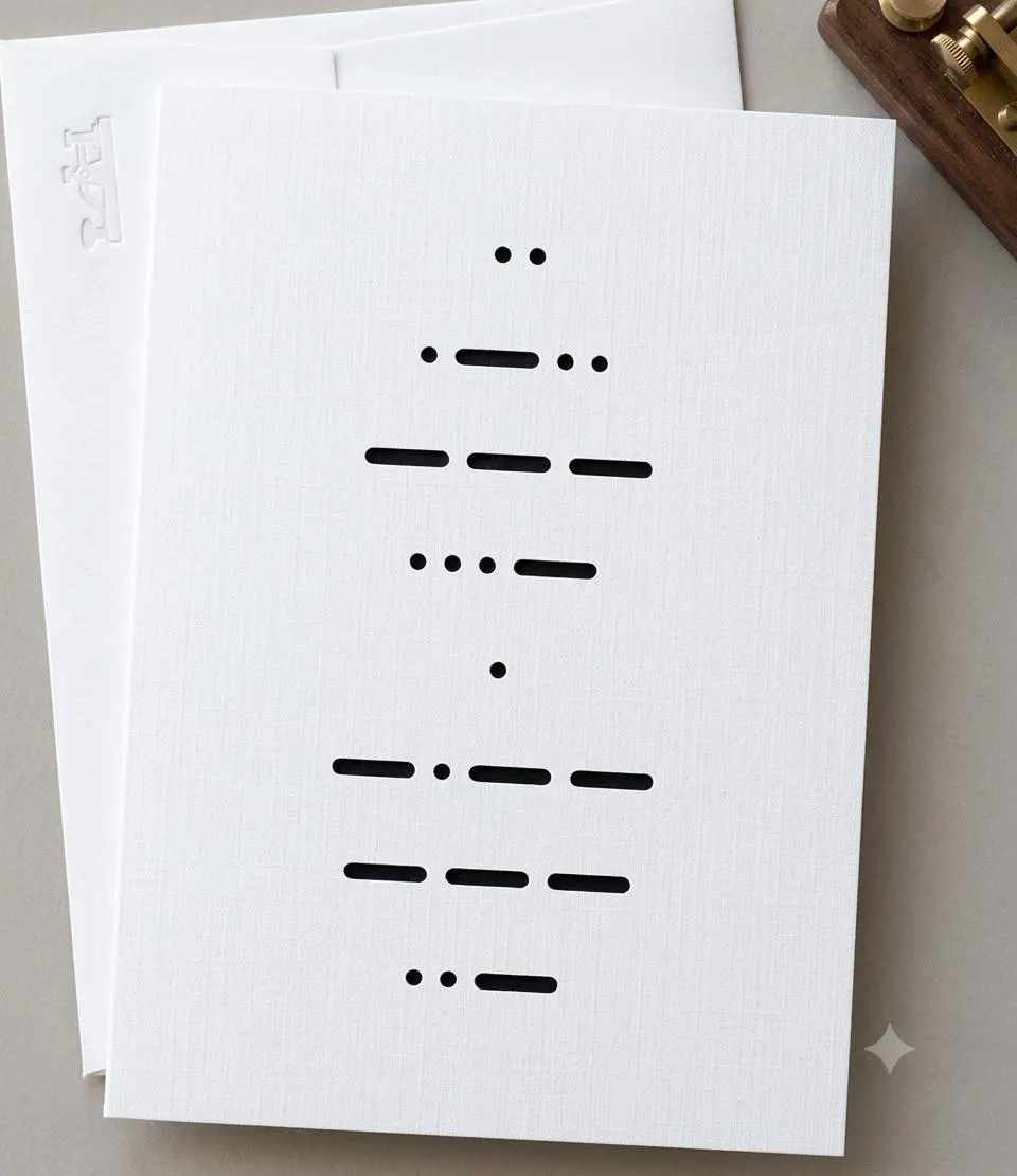Morse Code "I Love You" Printable Greeting Card | Secret Message Love Card | Minimalist Romantic Gift | Instant Download PDF & PNG